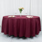 108" Burgundy Premium Polyester Round Tablecloth - 220GSM