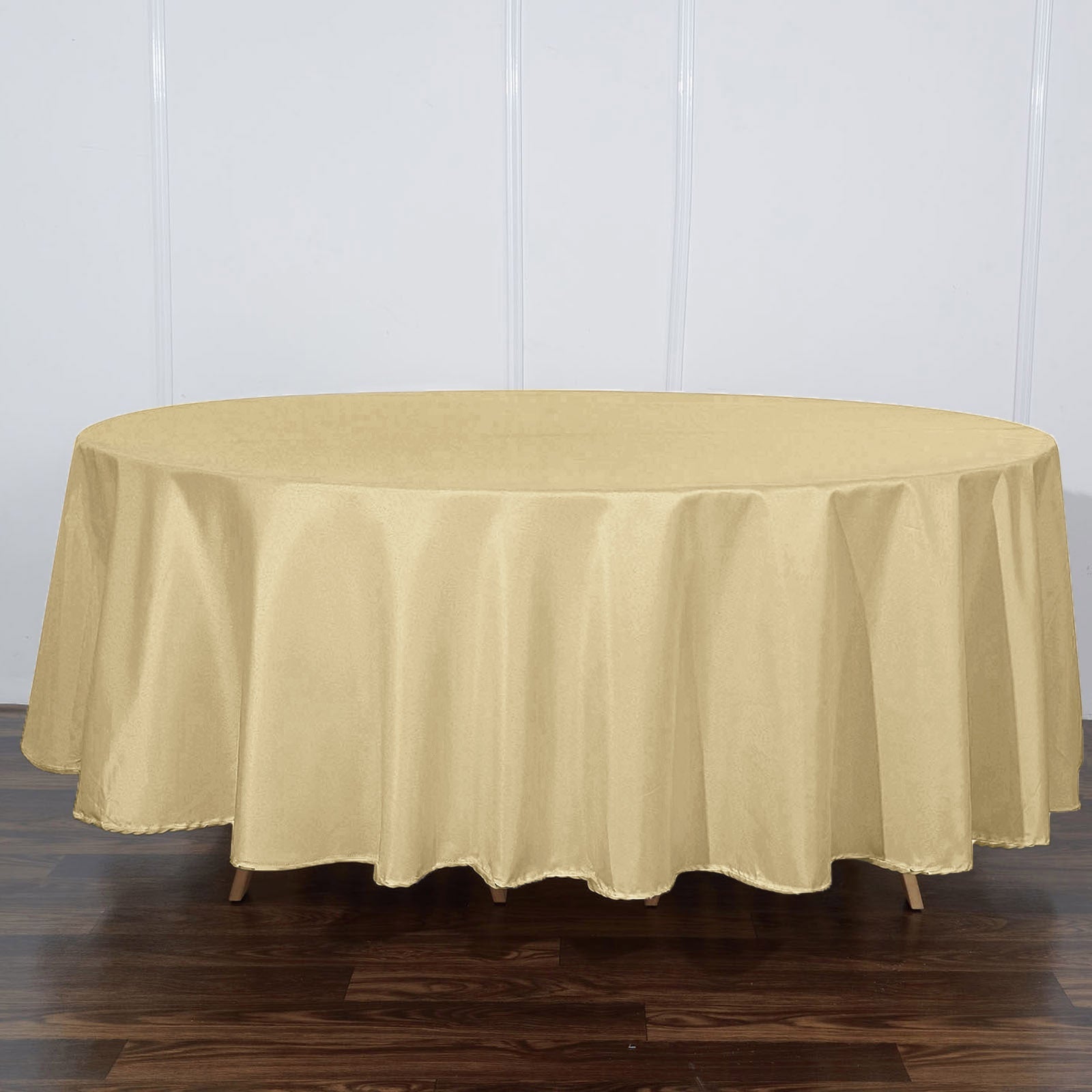 Champagne 108 Inch Round Tablecloth Polyester