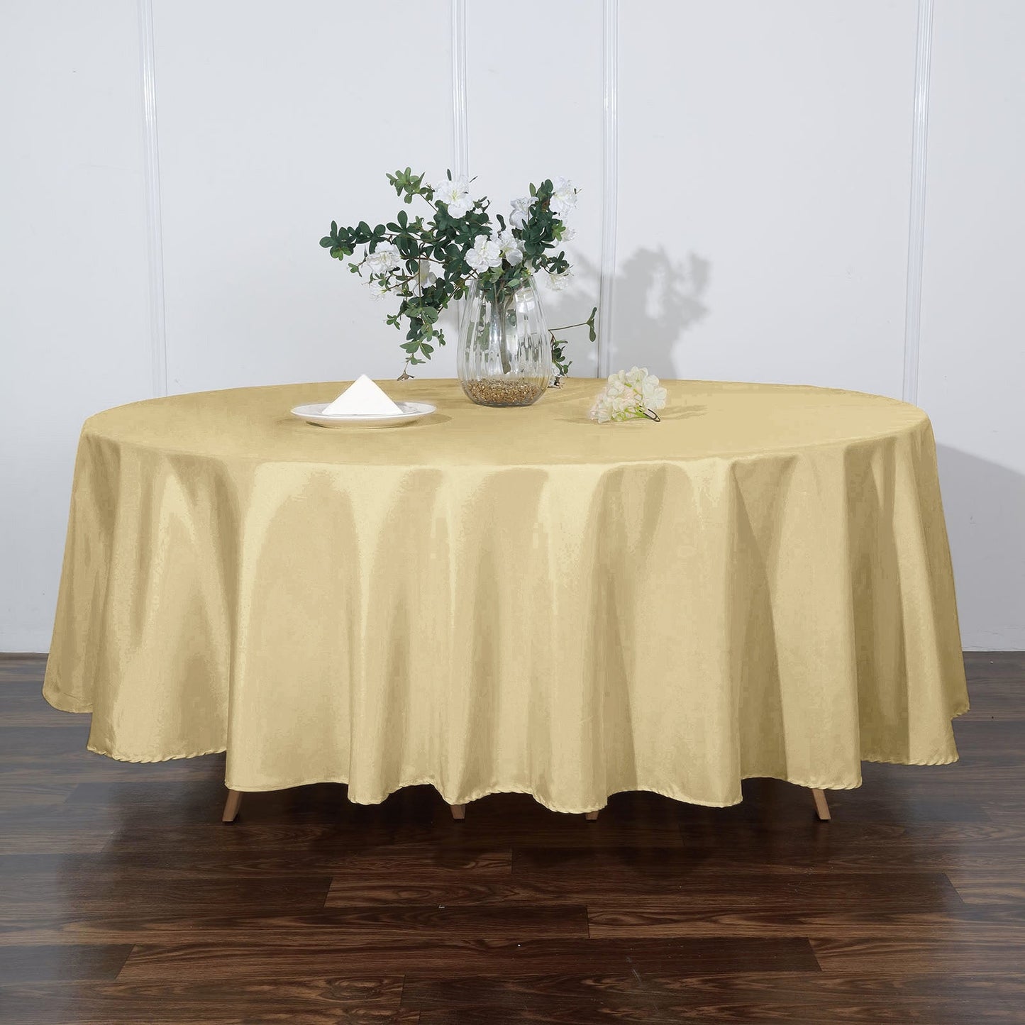 Round Tablecloth 108 Inch Champagne Polyester