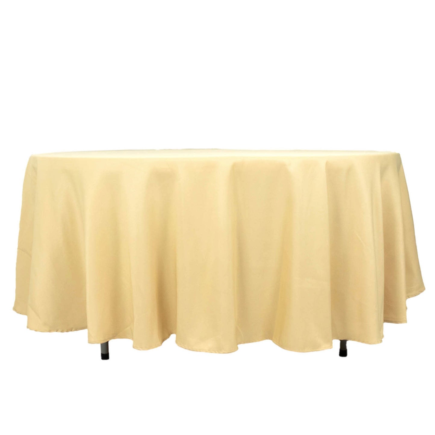 108inch Champagne 200 GSM Premium Polyester Round Tablecloth