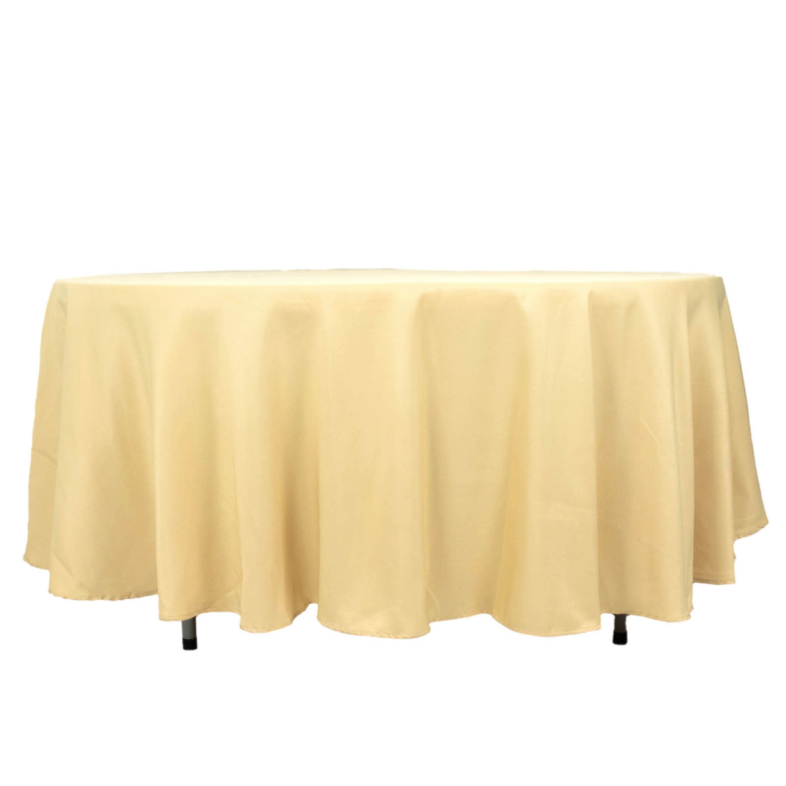 108inch Champagne 200 GSM Premium Polyester Round Tablecloth