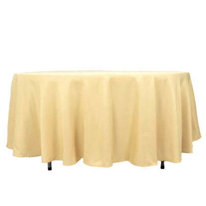 108inch Champagne 200 GSM Premium Polyester Round Tablecloth