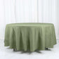 Hemmed Polyester Tablecloth 108 Inch Eucalyptus Sage Green Round