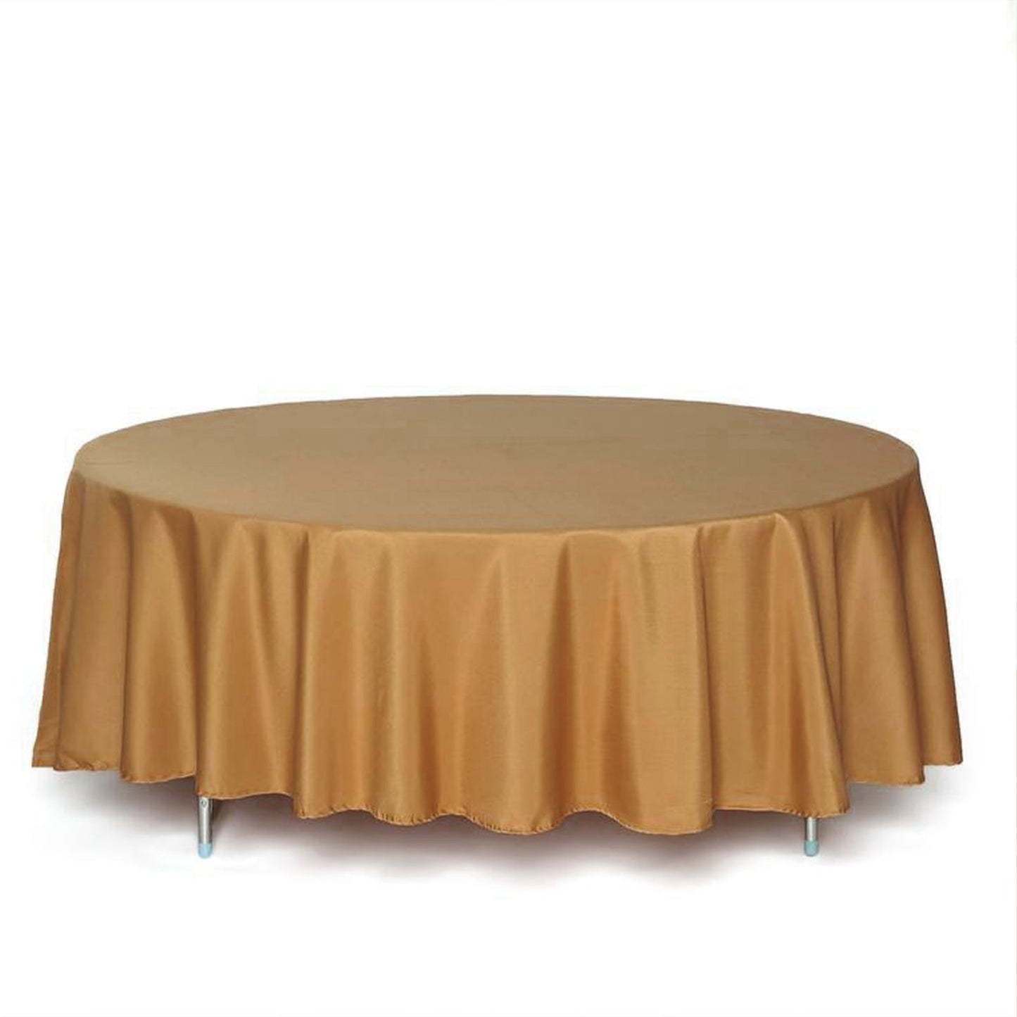 108inches Gold Polyester Round Tablecloth