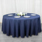 108inch Navy Blue 200 GSM Seamless Premium Polyester Round Tablecloth