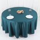 Peacock Teal Polyester Tablecloth 108 Inch Round