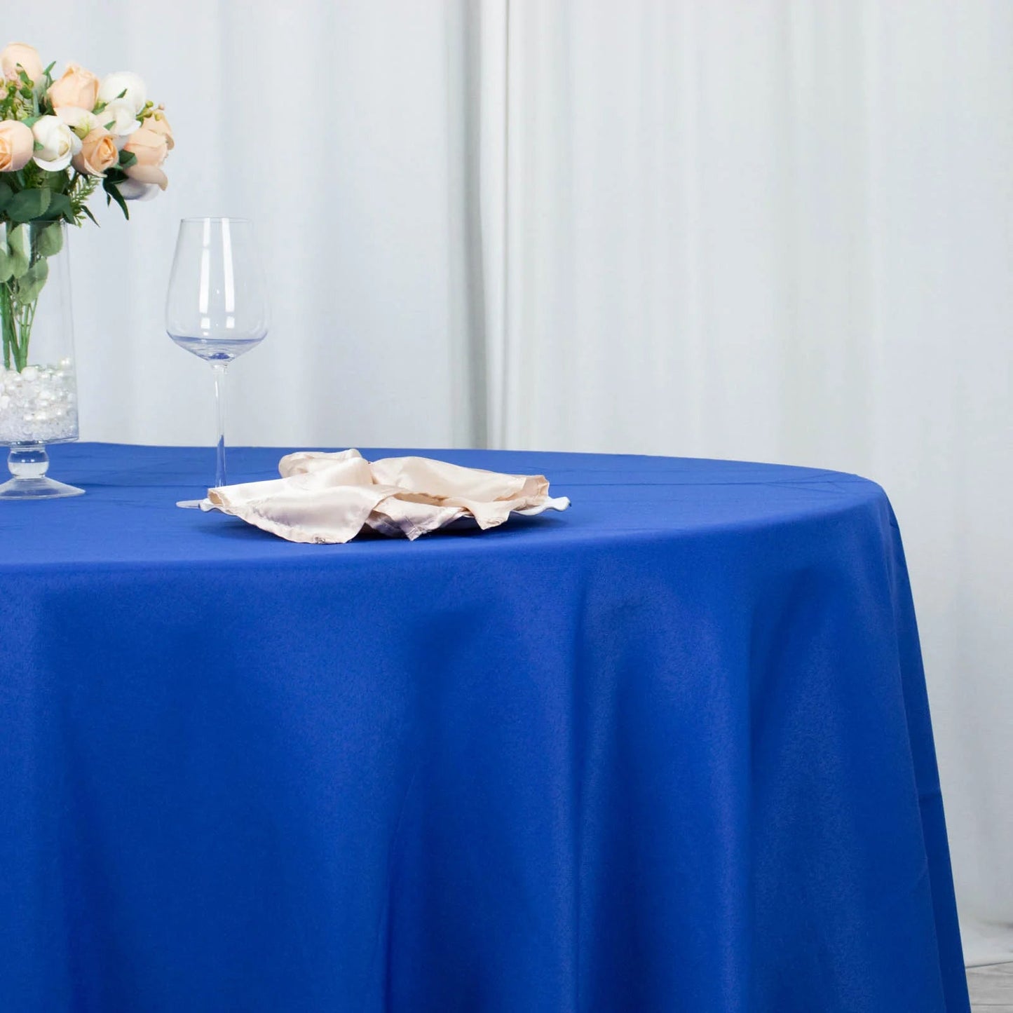 108inch Royal Blue 200 GSM Premium Polyester Round Tablecloth