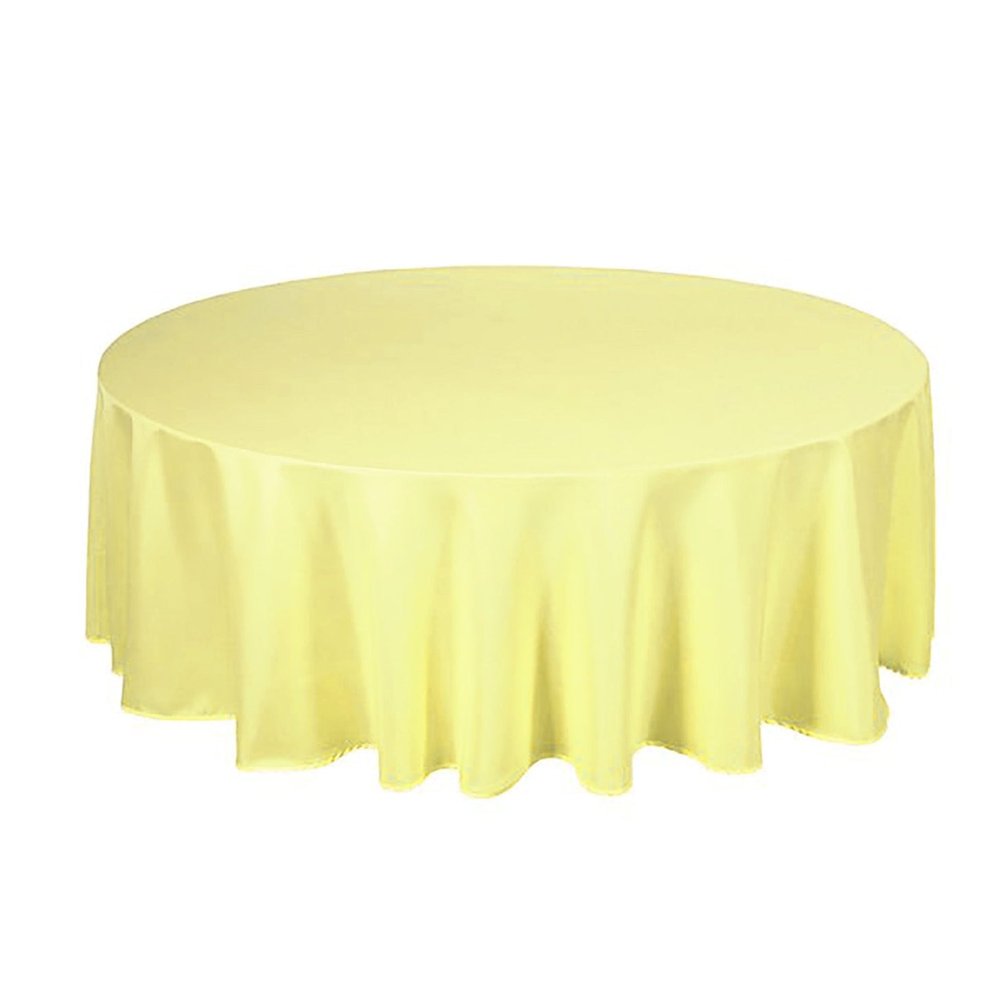 108 Inch Yellow Round Polyester Tablecloth