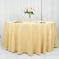 120" Champagne Seamless Premium Polyester Round Tablecloth - 220GSM