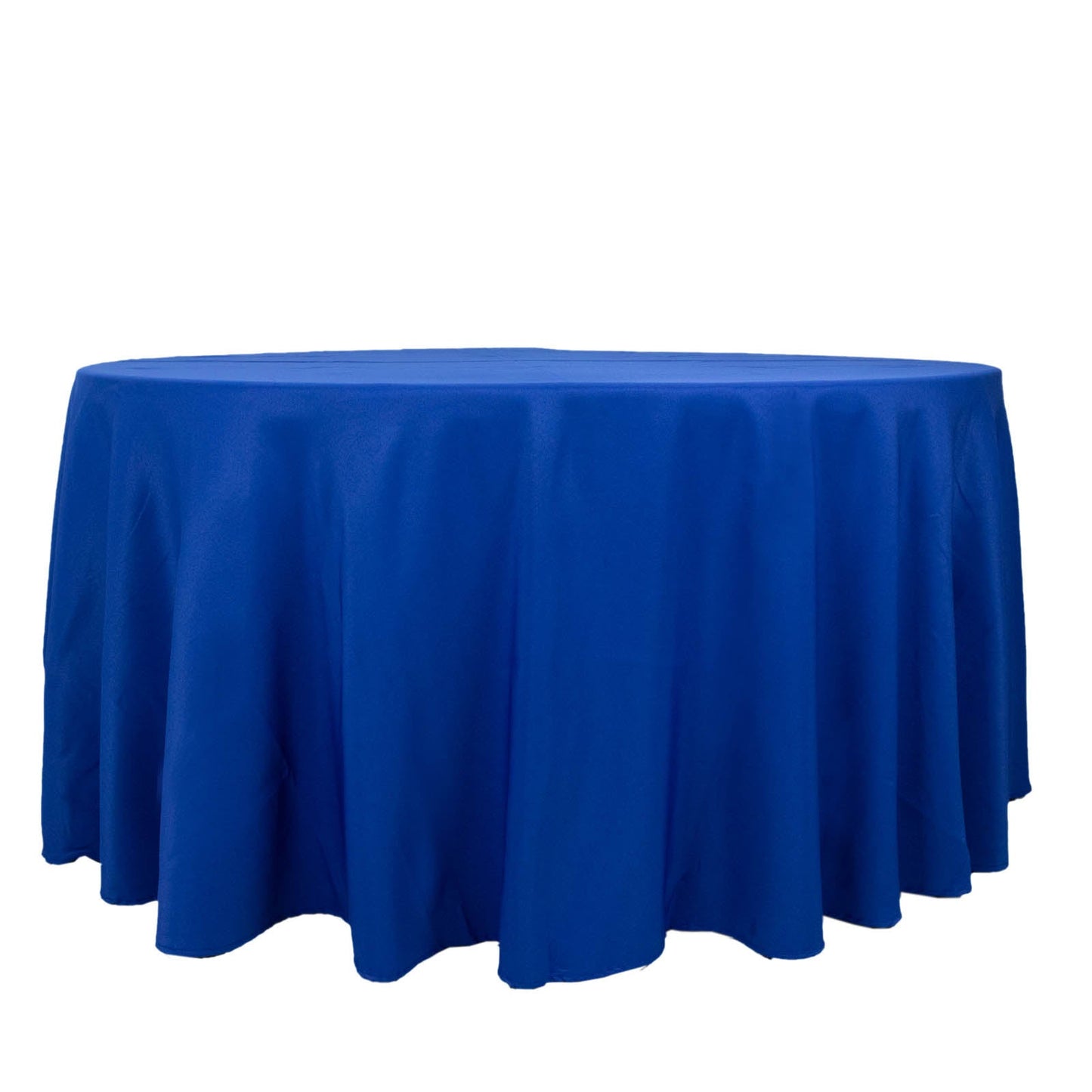 120inch Royal Blue 200 GSM Seamless Premium Polyester Round Tablecloth