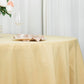 132inch Champagne 200 GSM Seamless Premium Polyester Round Tablecloth