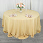 132inch Champagne 200 GSM Seamless Premium Polyester Round Tablecloth