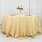 132" Champagne Seamless Premium Polyester Round Tablecloth - 220GSM