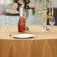 132Inch Gold Seamless Polyester Round Tablecloth