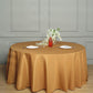 132" Gold Seamless Polyester Round Tablecloth