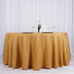 132Inch Gold Seamless Polyester Round Tablecloth