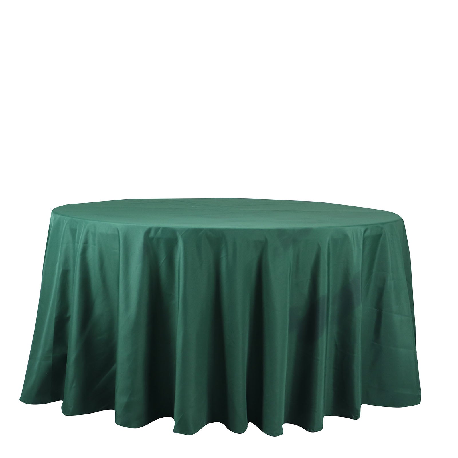 132 Inch Round Tablecloth In Hunter Emerald Green