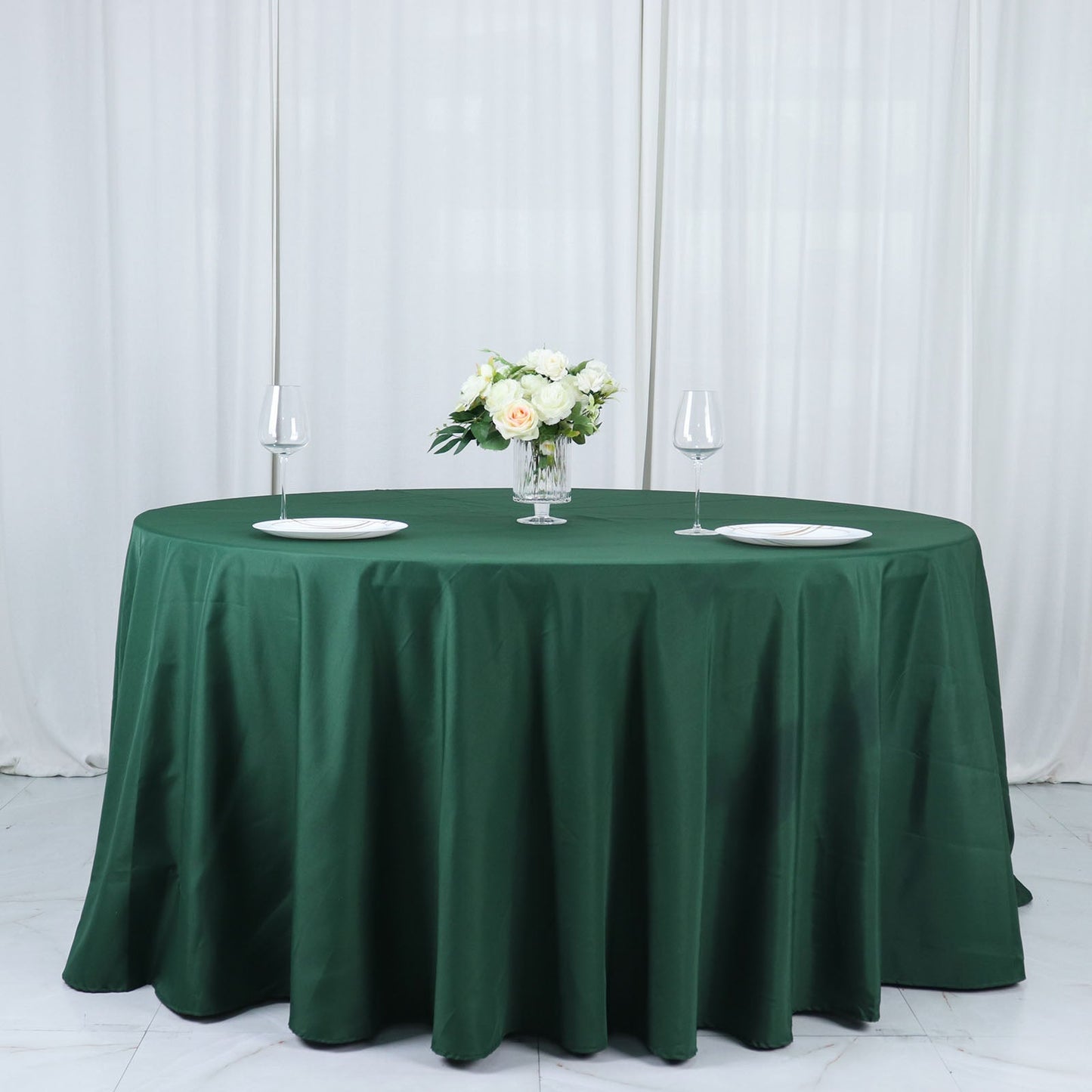 132 Inch Hunter Emerald Green Tablecloth