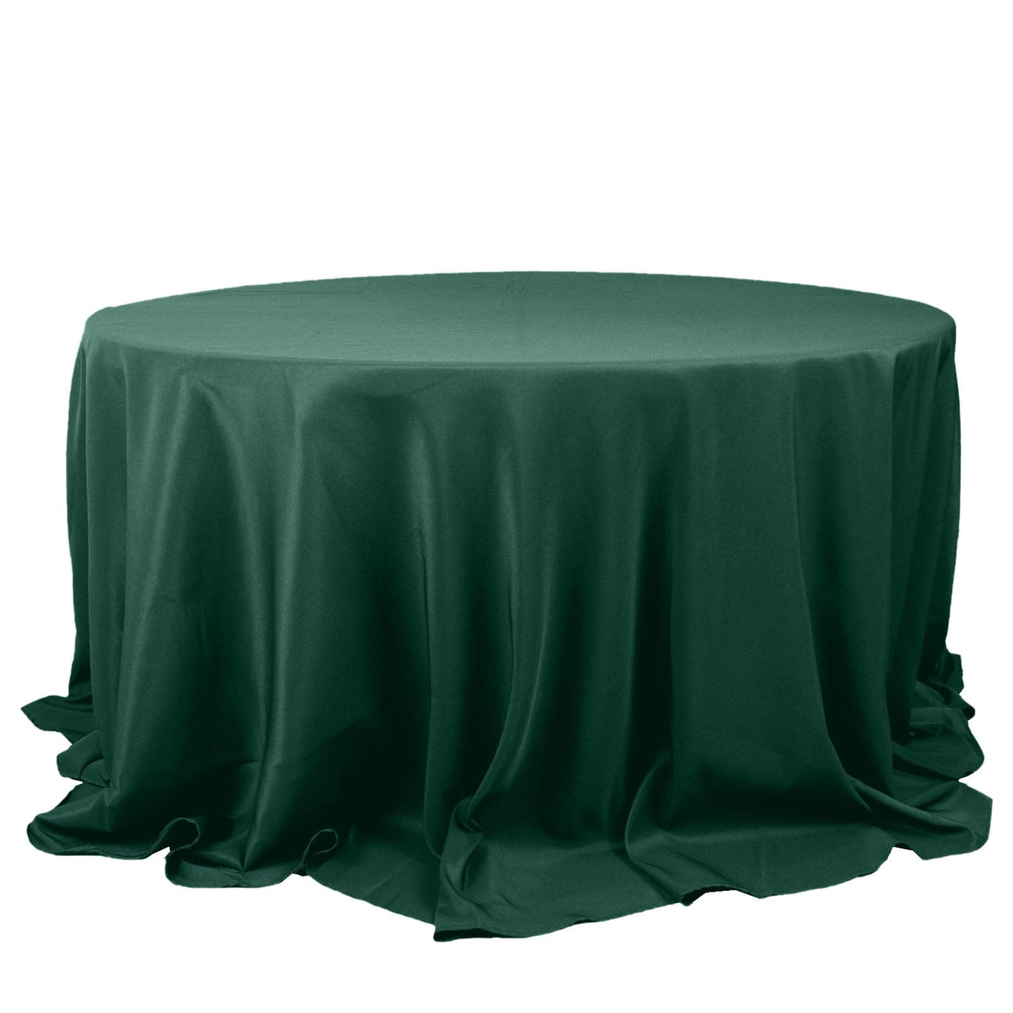 132inch Hunter Emerald Green 200 GSM Seamless Premium Polyester Round Tablecloth