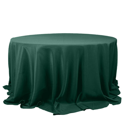 132inch Hunter Emerald Green 200 GSM Seamless Premium Polyester Round Tablecloth