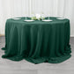132inch Hunter Emerald Green 200 GSM Seamless Premium Polyester Round Tablecloth