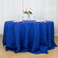 132" Royal Blue Seamless Premium Polyester Round Tablecloth - 220GSM