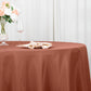 132inch Terracotta 200 GSM Seamless Premium Polyester Round Tablecloth