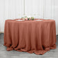 132inch Terracotta 200 GSM Seamless Premium Polyester Round Tablecloth