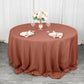 132inch Terracotta 200 GSM Seamless Premium Polyester Round Tablecloth