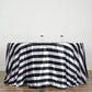 Black and white seamless stripe satin round tablecloth.