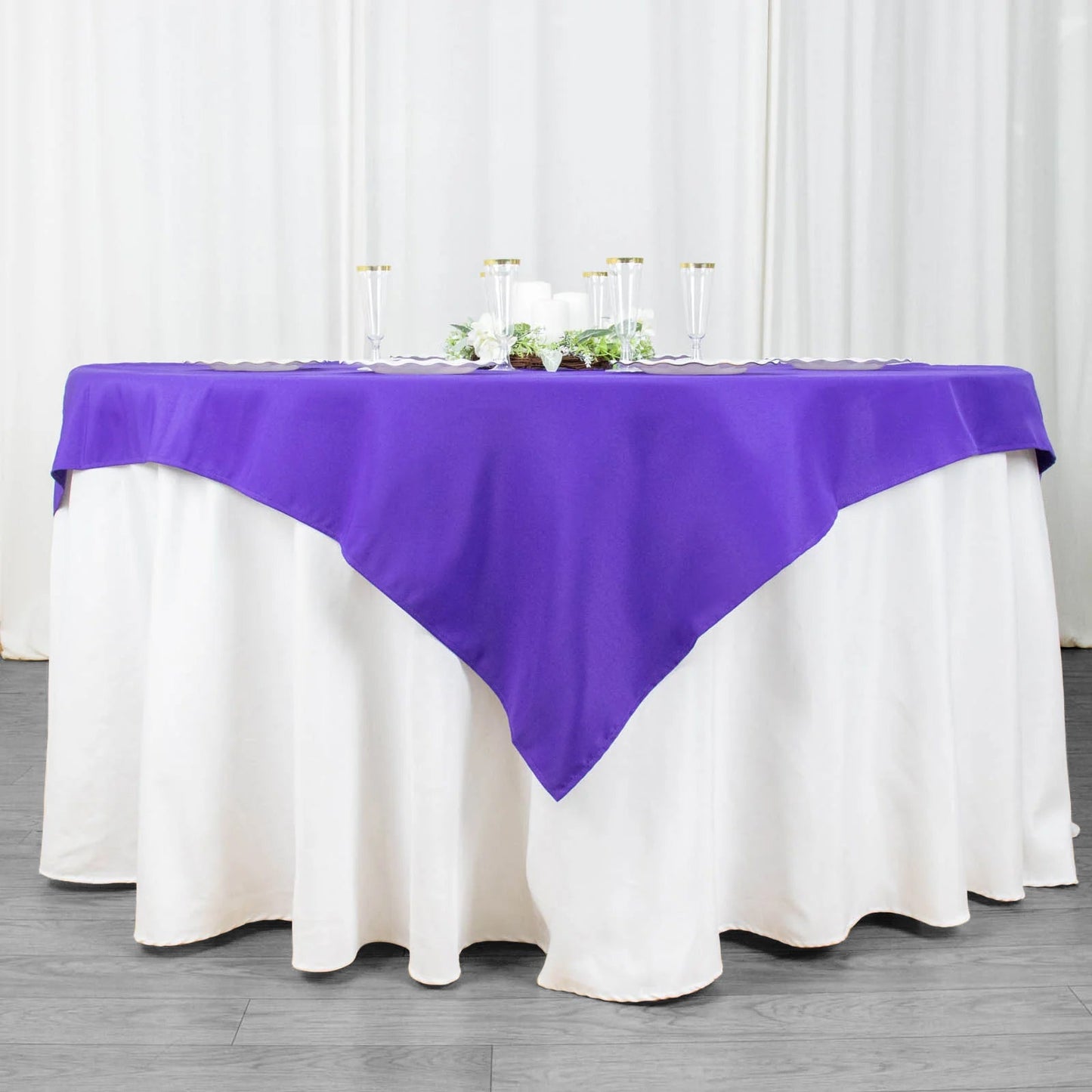 54" Purple Premium Polyester Square Tablecloth - 220GSM