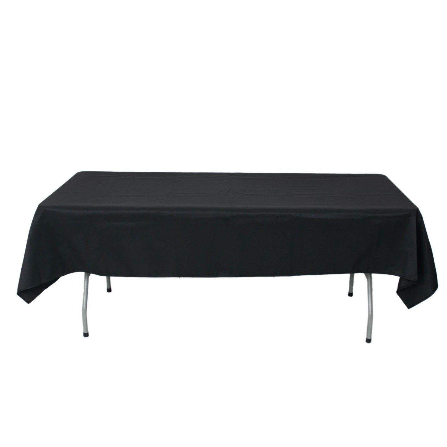 54x96inch Black 200 GSM Seamless Premium Polyester Rectangle Tablecloth