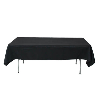 54x96inch Black 200 GSM Seamless Premium Polyester Rectangle Tablecloth