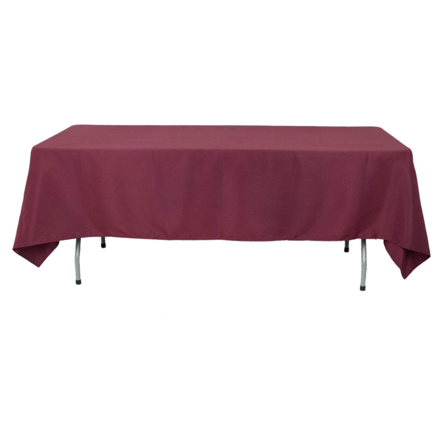 60x102inch Burgundy 200 GSM Seamless Premium Polyester Rectangular Tablecloth