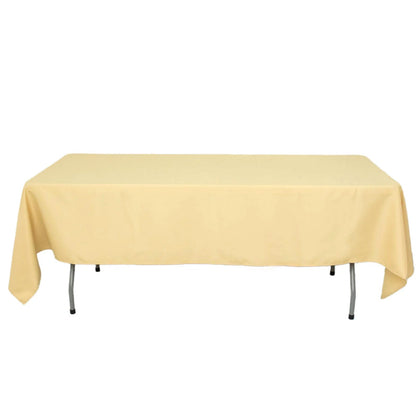 60x102inch Champagne 200 GSM Seamless Premium Polyester Rectangular Tablecloth