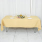 60x102inch Champagne 200 GSM Seamless Premium Polyester Rectangular Tablecloth
