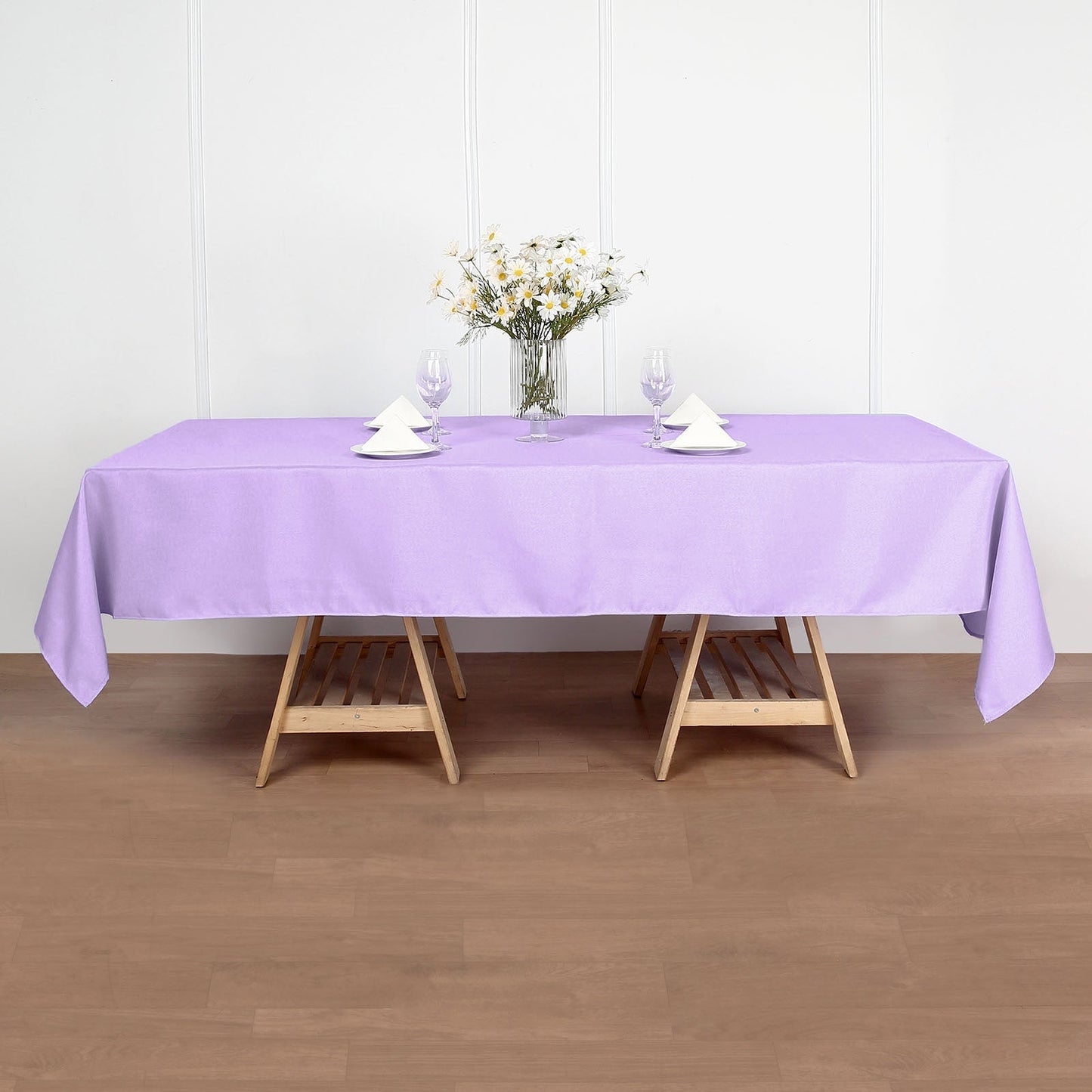 60inch x 102inch Lavender Lilac Polyester Rectangular Tablecloth