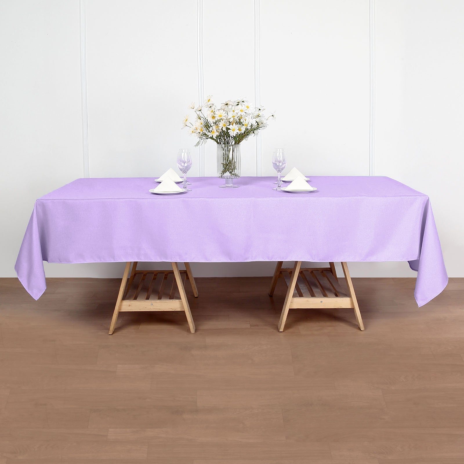 60inch x 102inch Lavender Lilac Polyester Rectangular Tablecloth
