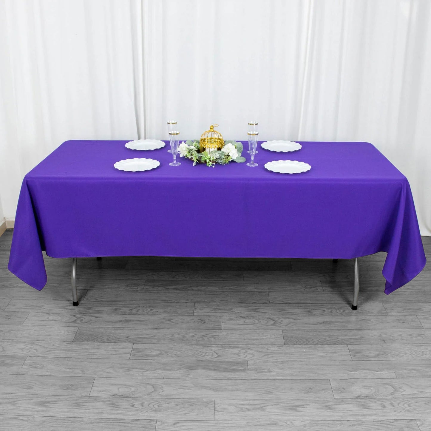 60x102inch Purple 200 GSM Seamless Premium Polyester Rectangular Tablecloth