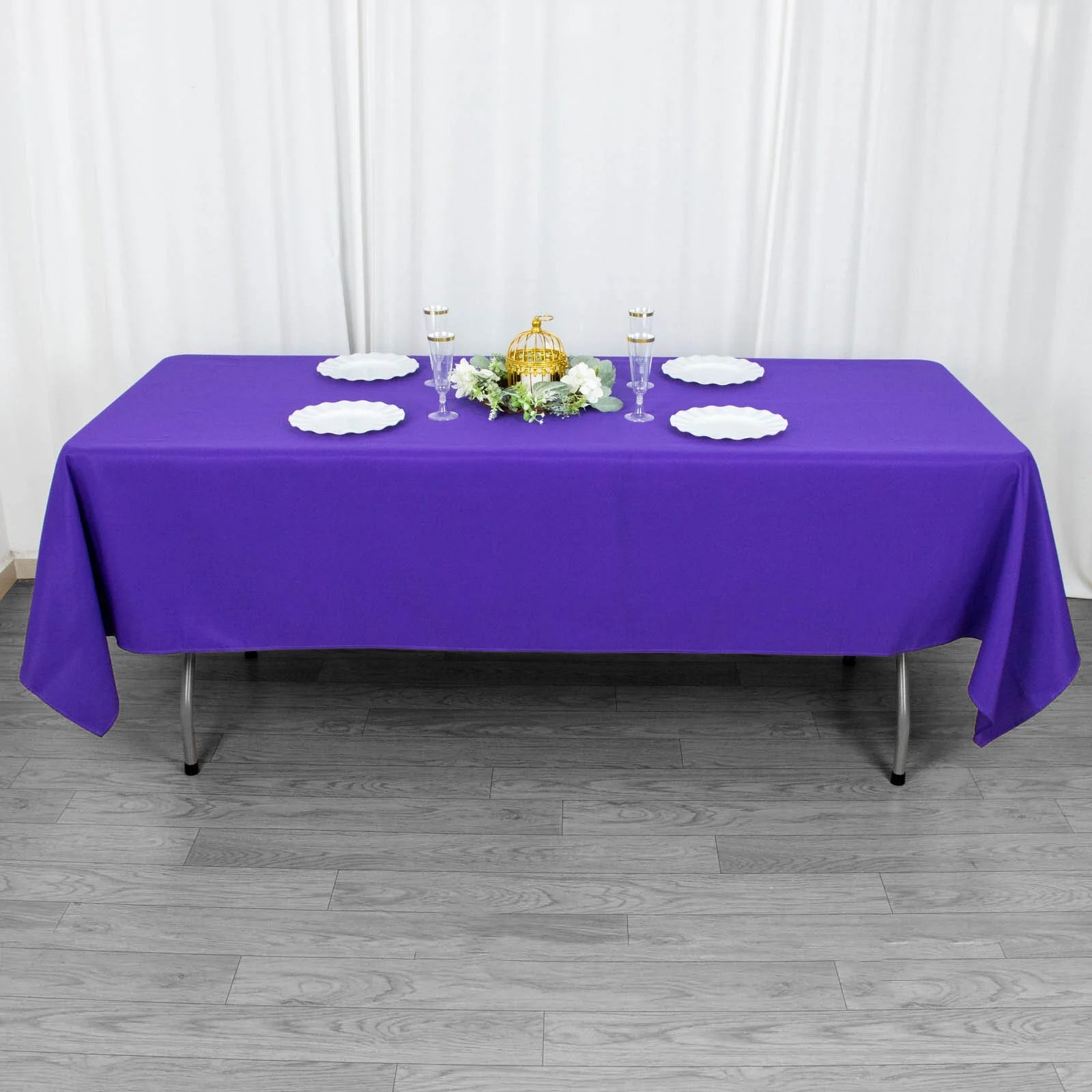 60x102inch Purple 200 GSM Seamless Premium Polyester Rectangular Tablecloth