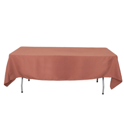60x102inch Terracotta 200 GSM Seamless Premium Polyester Rectangular Tablecloth