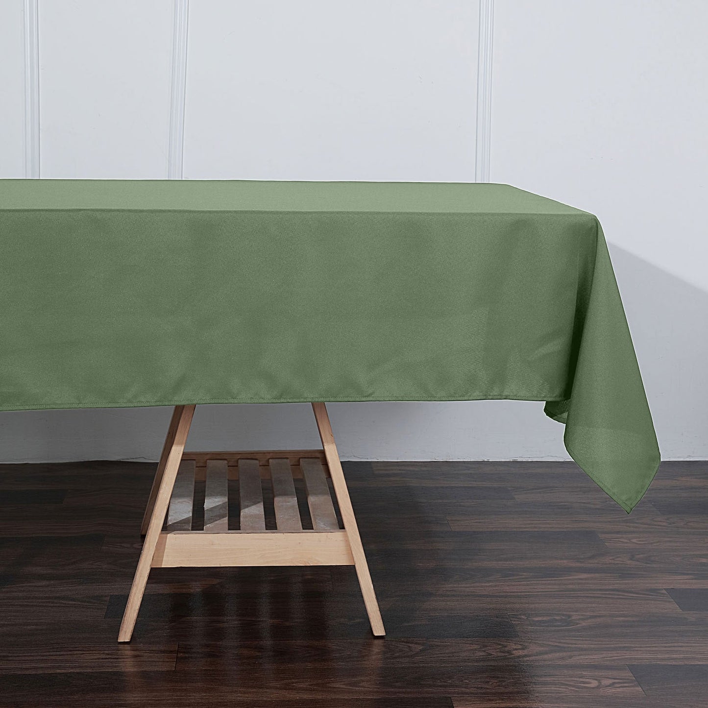 60 Inch x 102 Inch Olive Green Polyester Table Cover Rectangle