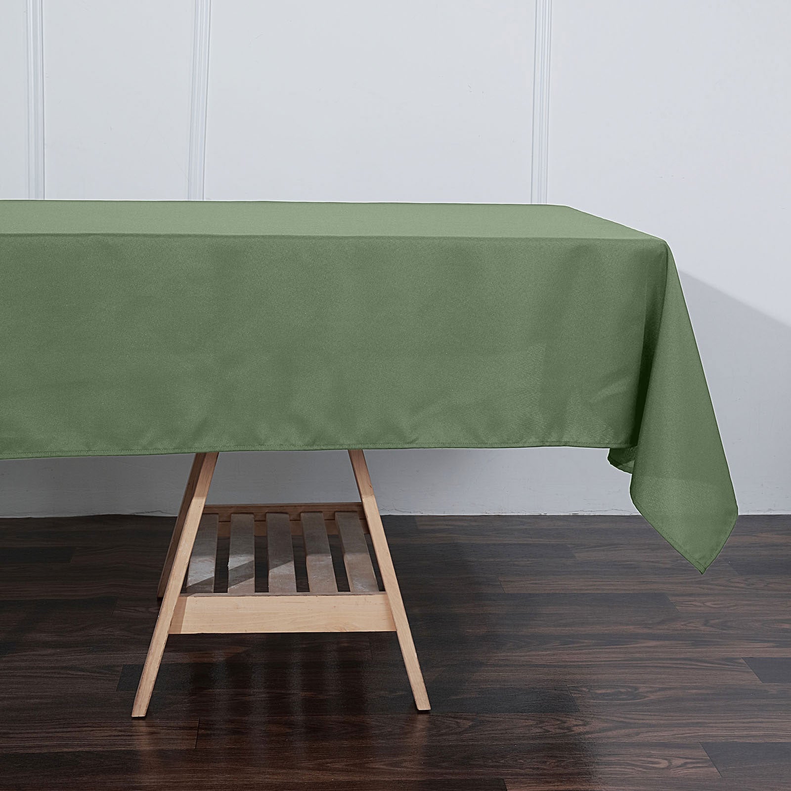 60 Inch x 102 Inch Olive Green Polyester Table Cover Rectangle