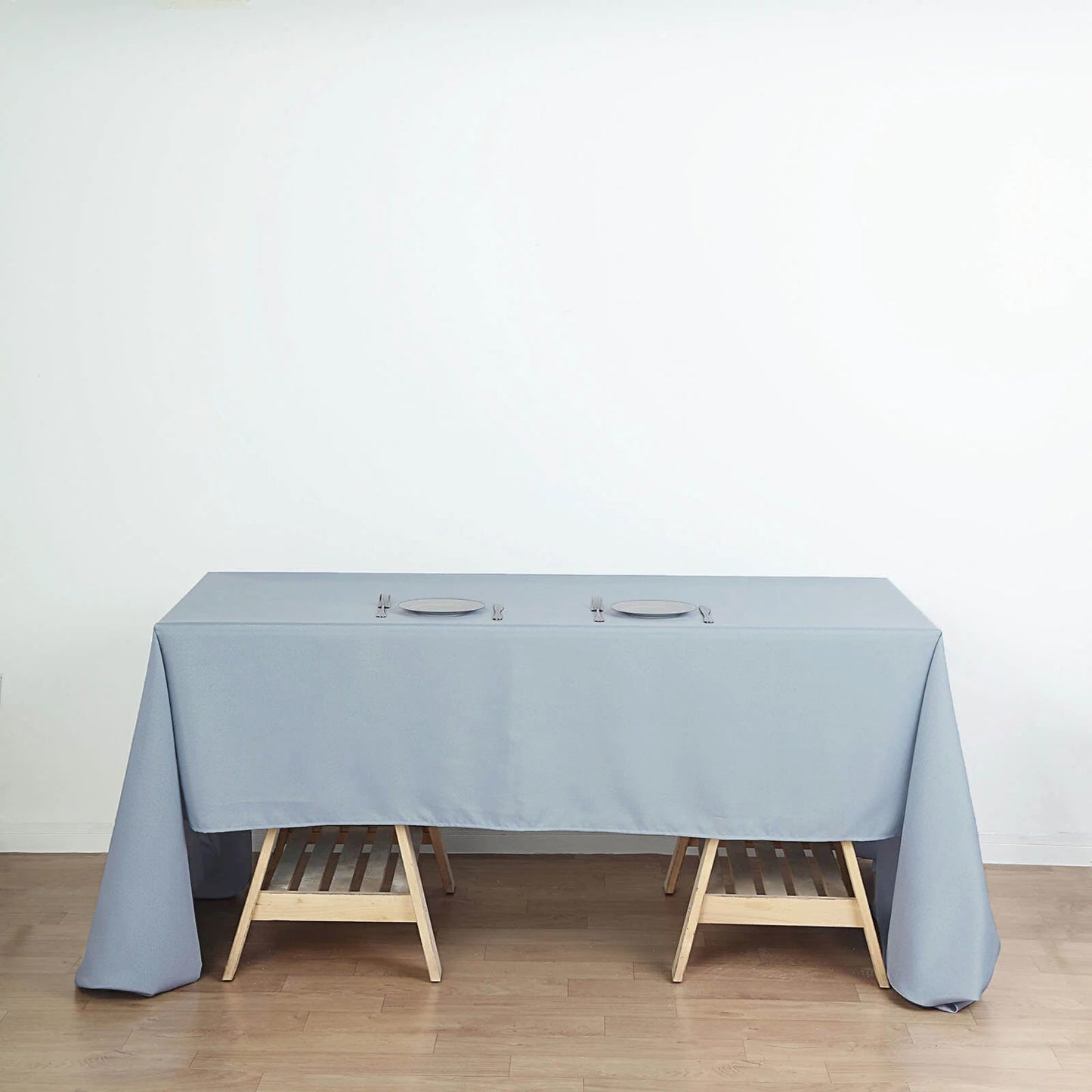 Dusty Blue 60 Inch x 126 Inch Seamless Polyester Rectangular Tablecloth 