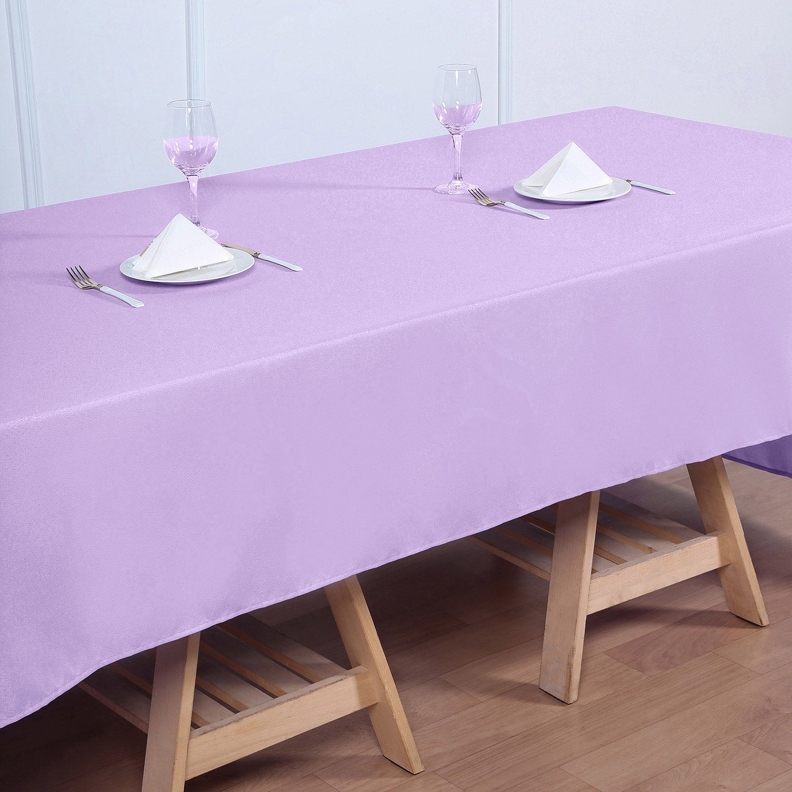 60inch x 126inch Lavender Lilac Seamless Polyester Rectangular Tablecloth