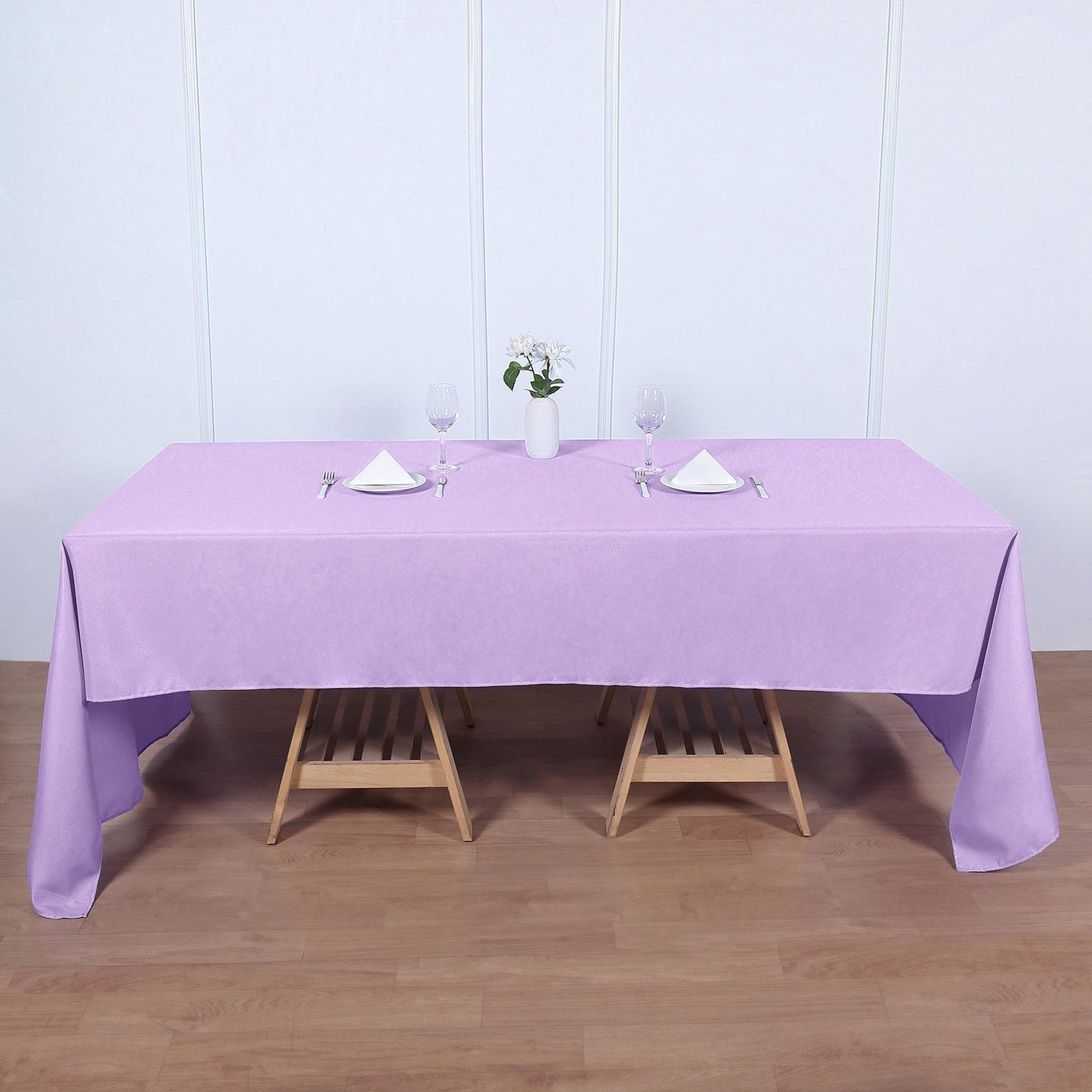 60"x126" Lavender Lilac Polyester Rectangular Tablecloth