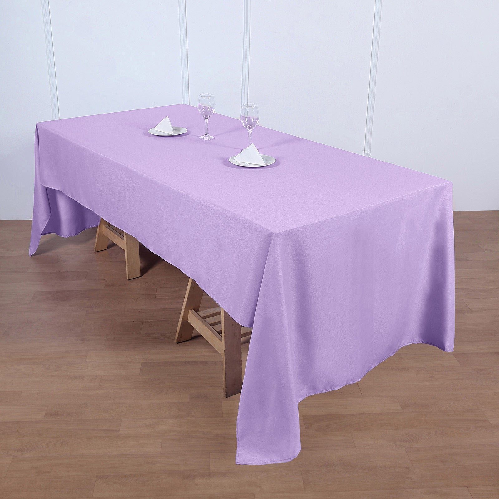60inch x 126inch Lavender Lilac Seamless Polyester Rectangular Tablecloth