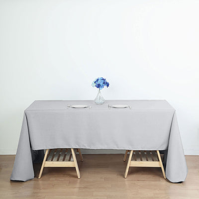 Elegant Design of the Silver Polyester Tablecloth