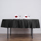 70" Round Black Polyester Linen Tablecloth