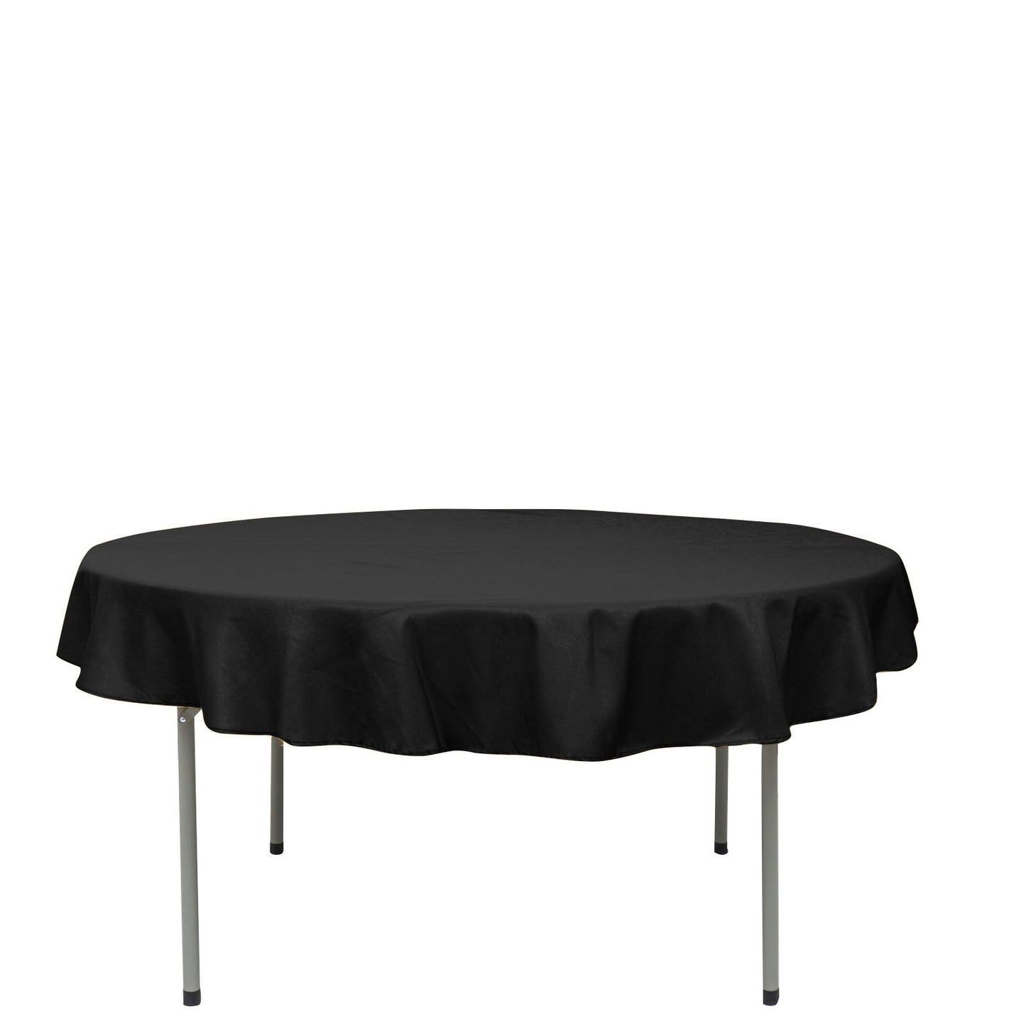 70inch Black 200 GSM Seamless Premium Polyester Round Tablecloth